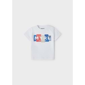 Mayoral Beyaz Erkek Bebek Kısa Kol Tişört - MAYORAL - BEYAZ - 18-AY