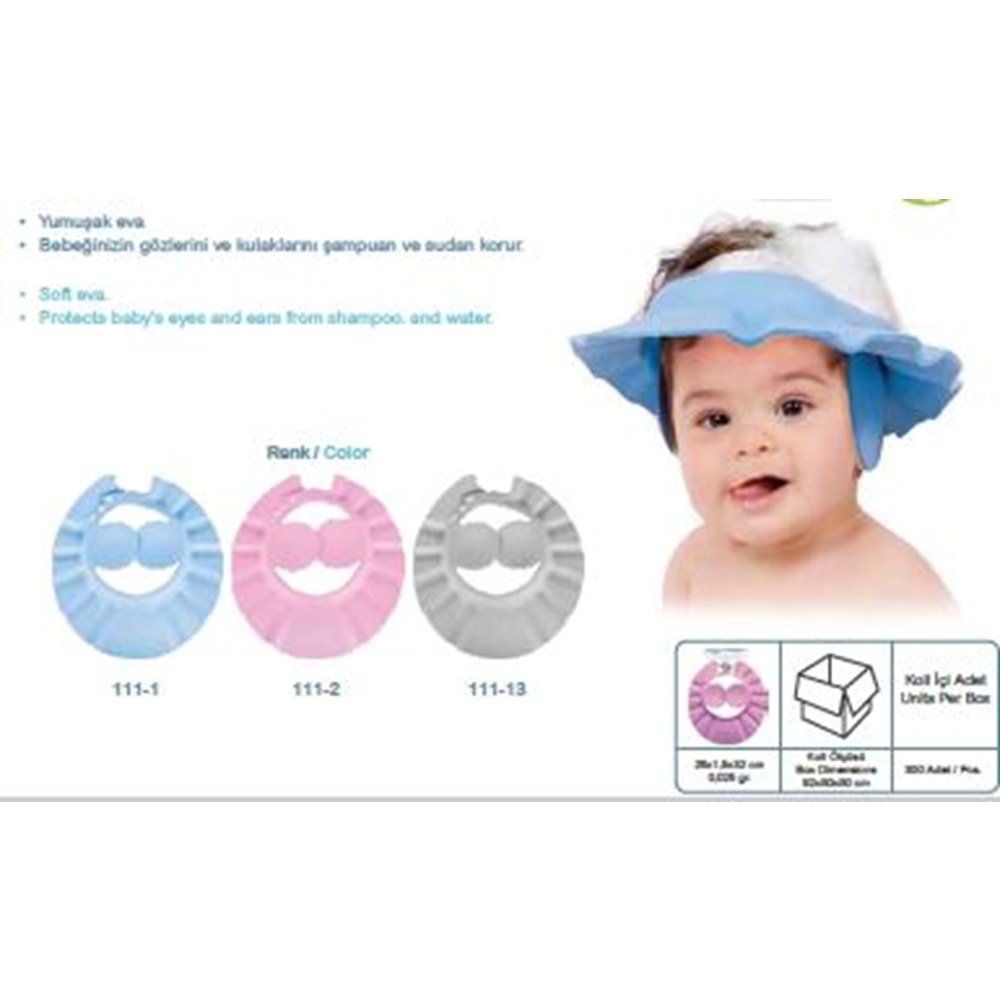 Bebek banyo şapkası gri