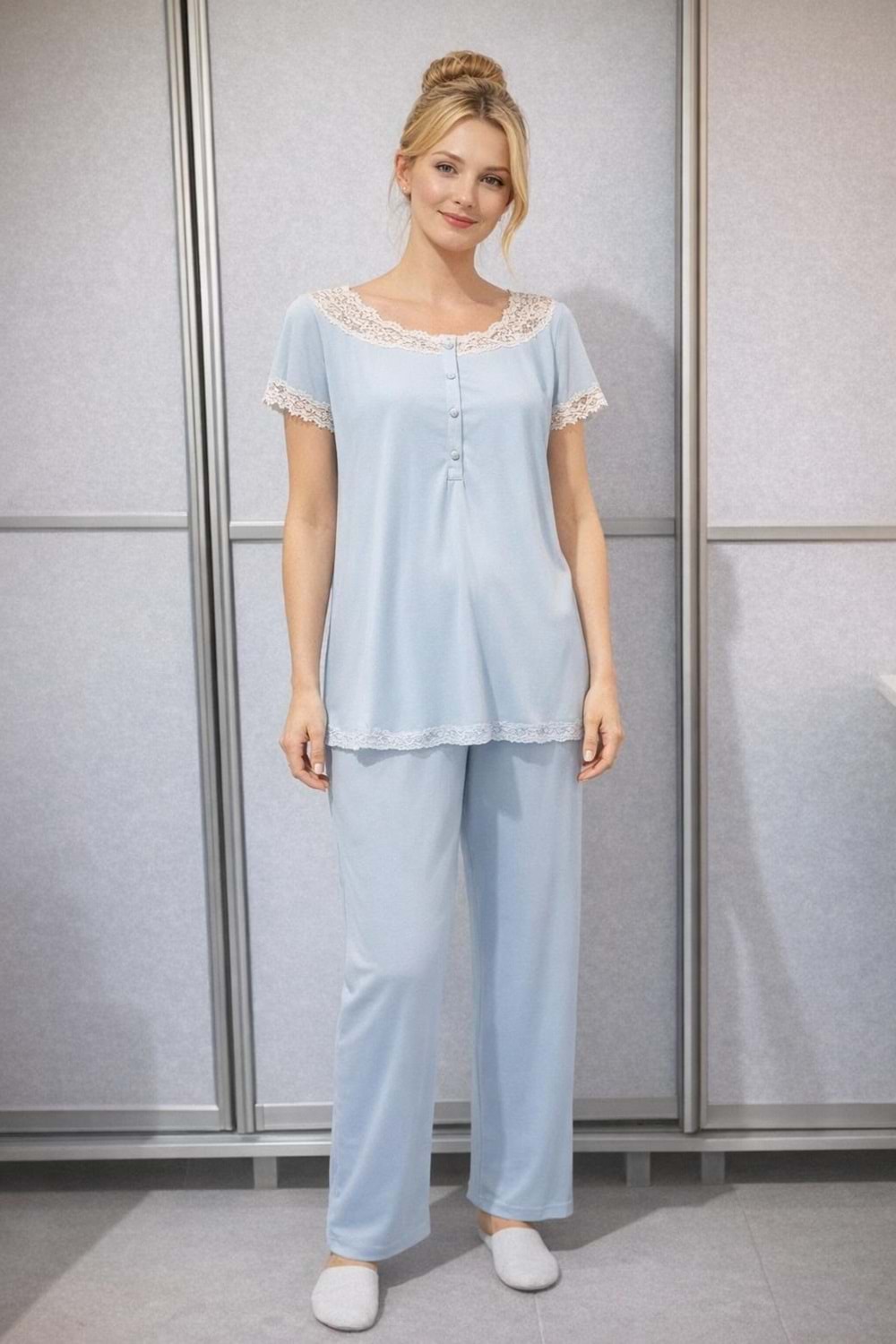 PİJAMA TAKIMI - MAVİ - 38 - 16717-16393