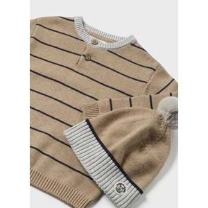 Mayoral Erkek Bebek Kazak Şapka Set - Mayoral - KAHVERENGİ - 36-AY