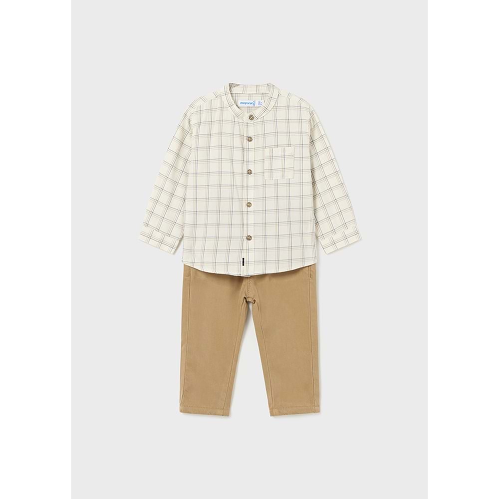 Mayoral Erkek Bebek Pantolon Gömlek Set - Mayoral - KAHVERENGİ - 18-AY - 2545-KAHVERENGİ-18-AY