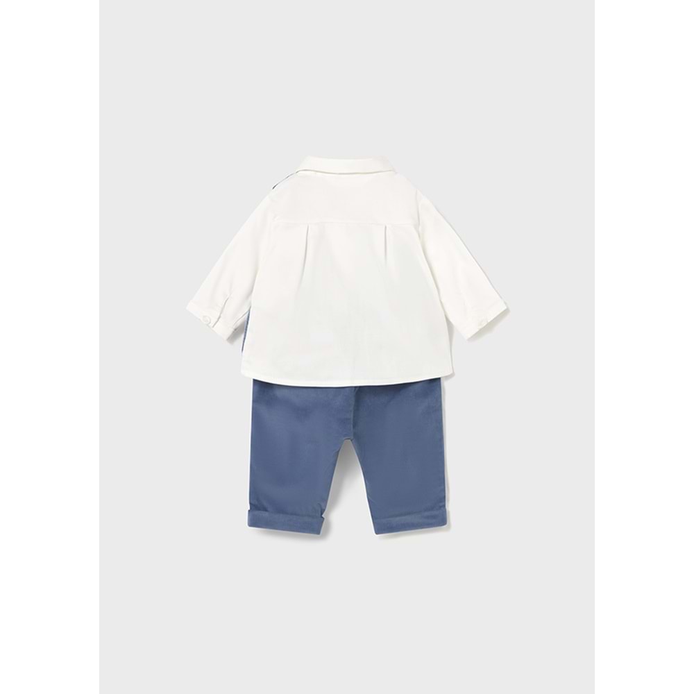 Mayoral Erkek Bebek Yelek Bluz ve Pantolon Takımı - Mayoral - MAVİ - 2-4 AY - 2581-MAVİ-2-4 AY
