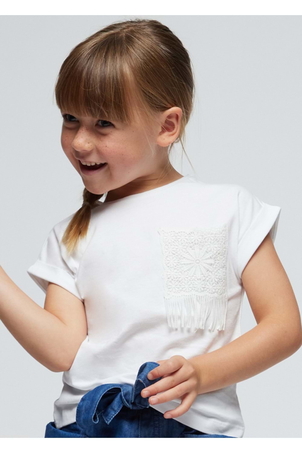 Mayoral Kız Çocuk Tshirt - Mayoral - BEYAZ - 7 YAŞ