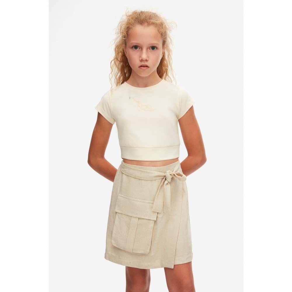 N.K. UNSEA Kız Çocuk Crop - N.K. UNSEA - KREM - 13 YAŞ - 38326-KREM-13 YAŞ