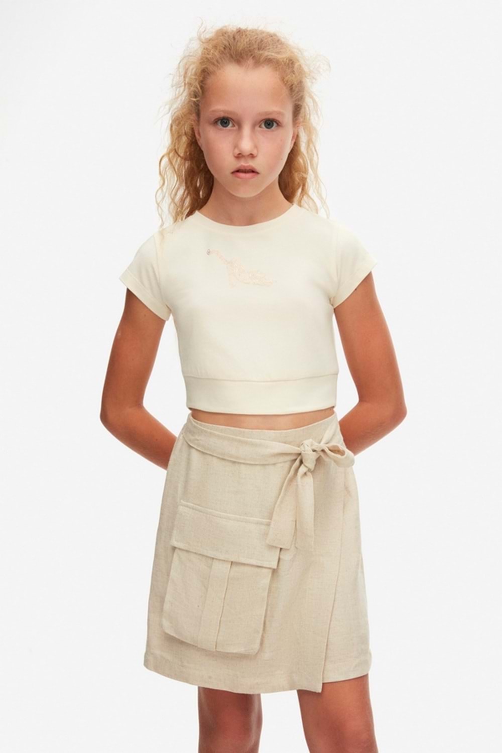 N.K. UNSEA Kız Çocuk Crop - N.K. UNSEA - KREM - 8 YAŞ - 38326-KREM-8 YAŞ