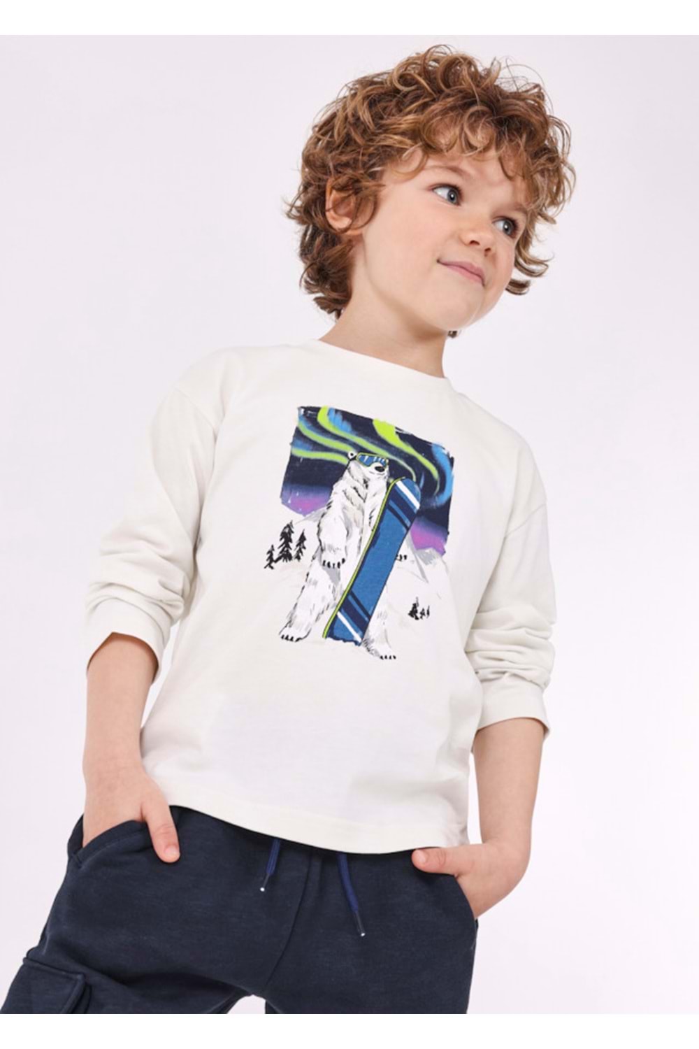 Mayoral Krem Çocuk Tshirt - Mayoral - KREM - 7 YAŞ - 4038-KREM-7 YAŞ