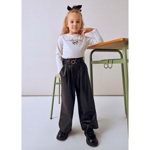 Mayoral Kız Çocuk Deri Pantolon - Mayoral - SİYAH - 4 YAŞ - 4574-SİYAH-4 YAŞ