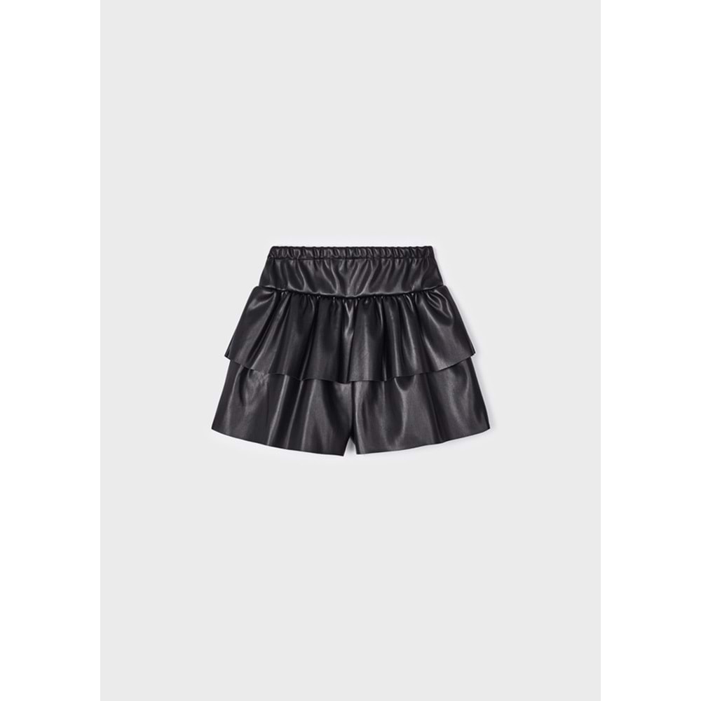 Mayoral Siyah Deri Çocuk Şort Etek - Mayoral - SİYAH - 7 YAŞ - 4908-SİYAH-7 YAŞ