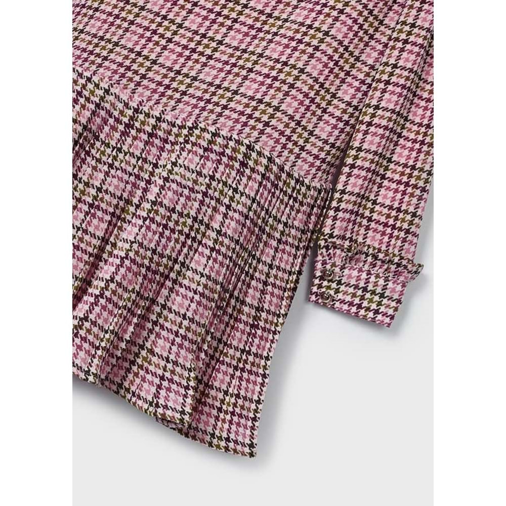 Mayoral Pudra Pembe Desenli Çocuk Elbise - Mayoral - PUDRA PEMBE - 9 YAŞ - 4928-PUDRA PEMBE-9 YAŞ