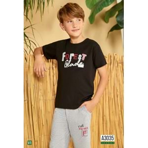 ELSİMA SİYAH ERKEK ÇOCUK PİJAMA TAKIMI - ELSİMA - SİYAH - 4 YAŞ - A3035-SİYAH-4 YAŞ