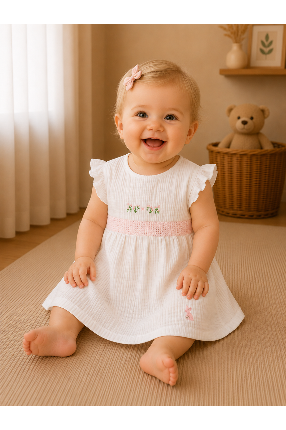 Bebek elbise - ANDYWAWA - BEYAZ - 18-24 AY - AC21685-22573