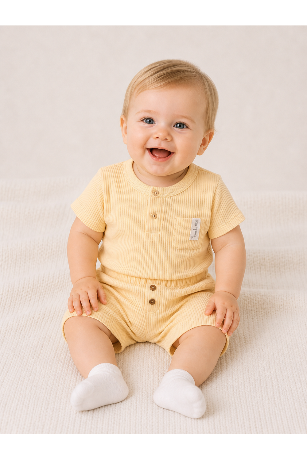 Andywawa Bebek 2 li Şort Takım - Andywawa - SARI - 3-6 AY - AC23644-SARI-3-6 AY