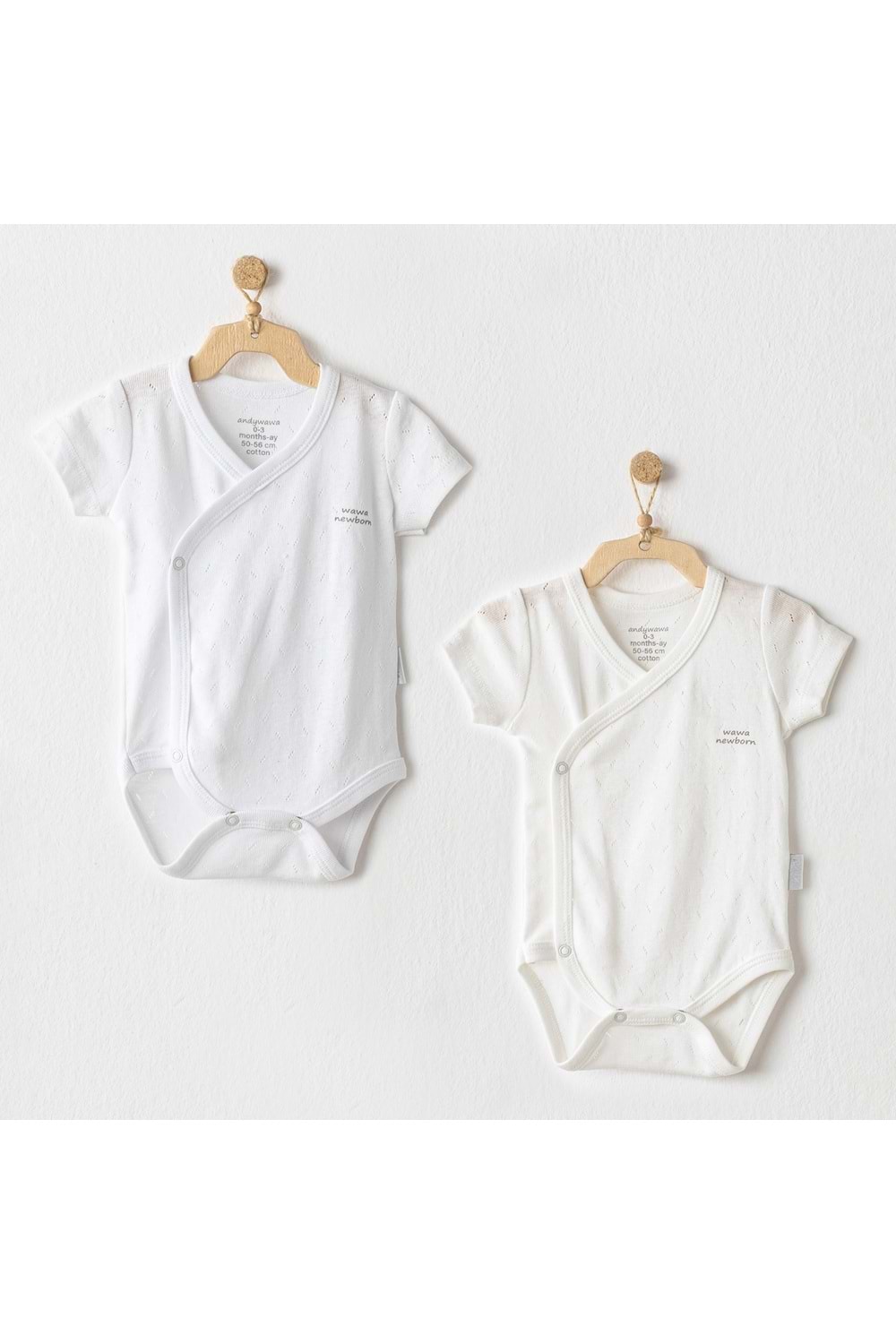 Andywawa Ecru Bebek Body 2 Lı - Andywawa - ECRU - 1-3 AY - AC23775-ECRU-1-3 AY