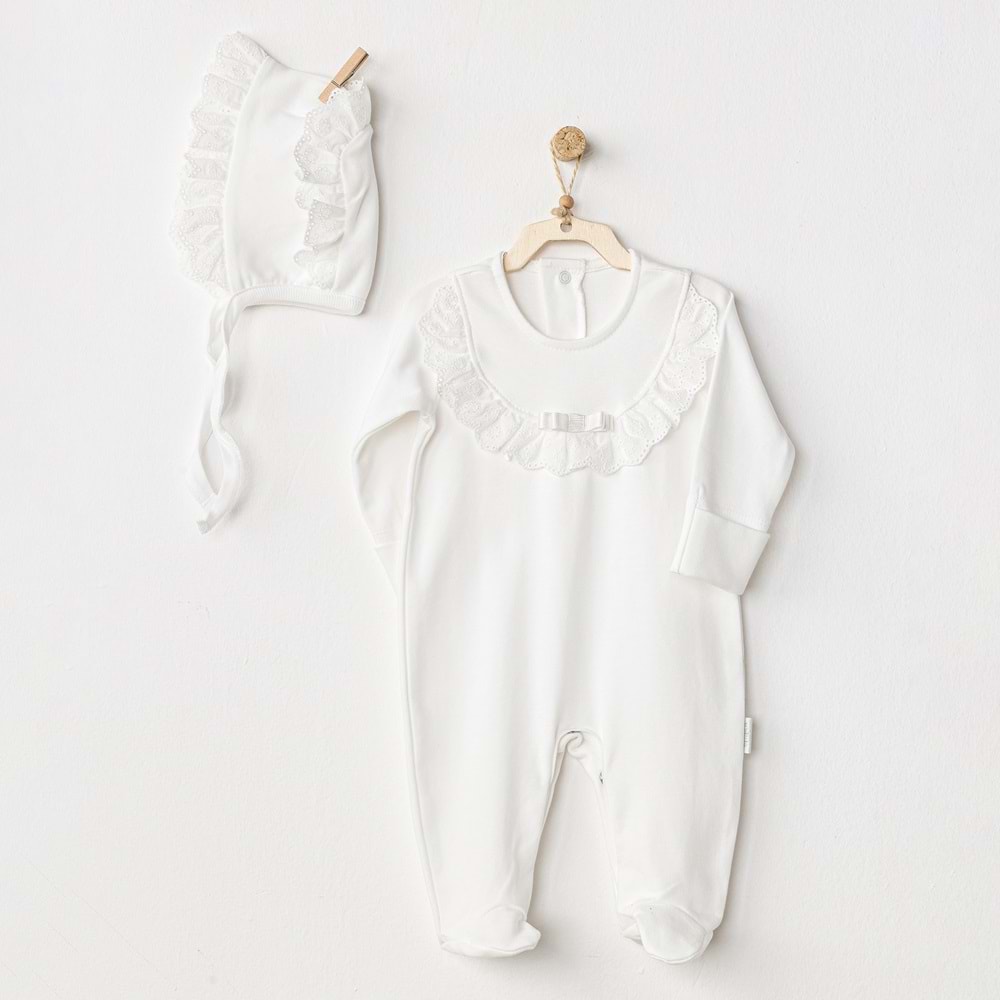 Andywawa Ecru Bebek Tulum Takım - Andywawa - ECRU - 3-6 AY - AC24504-ECRU-3-6 AY