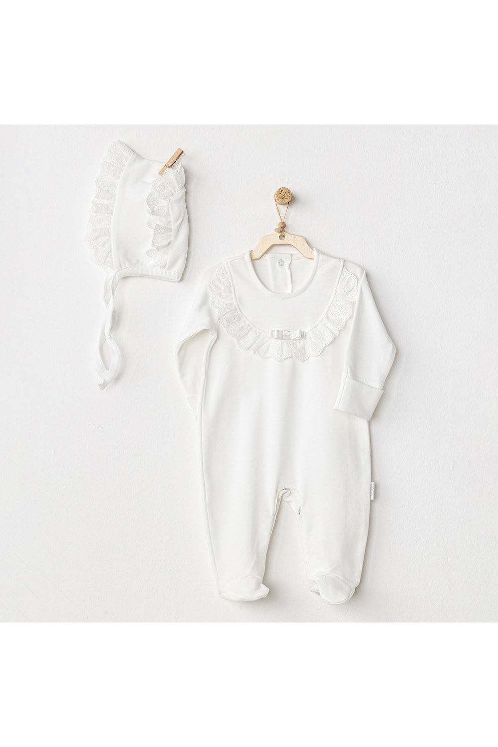 Andywawa Ecru Bebek Tulum Takım - Andywawa - ECRU - 3-6 AY - AC24504-ECRU-3-6 AY