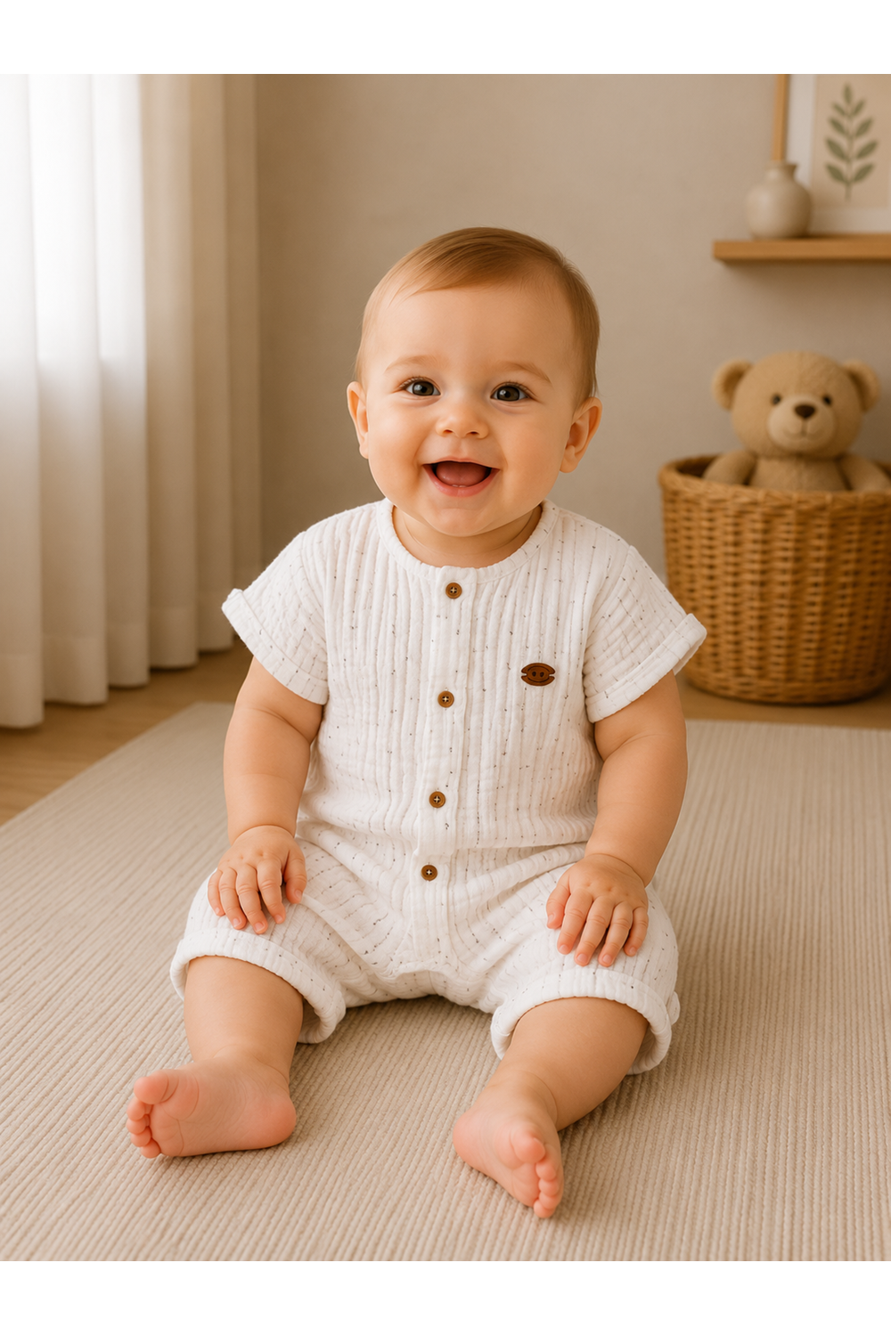 Andywawa Erkek bebek Tulum - Andywawa - BEYAZ - 6-9 AY - AC24737-BEYAZ-6-9 AY