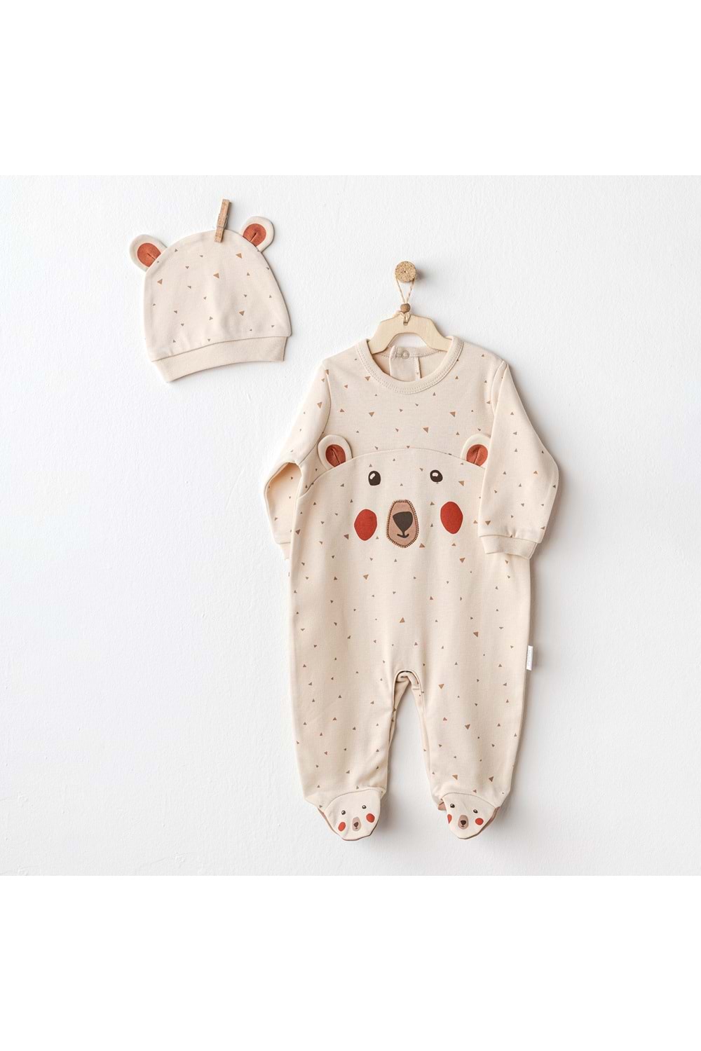 Andywawa Erkek Bebek Tulum Takımı - Andywawa - BEJ - 3-6 AY - AC25023-BEJ-3-6 AY