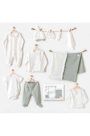 Andywawa Kız Bebek Hastane Çıkışı 10LU Set - Andywawa - MİNT - 0-3 AY - AC25131-MİNT-0-3 AY