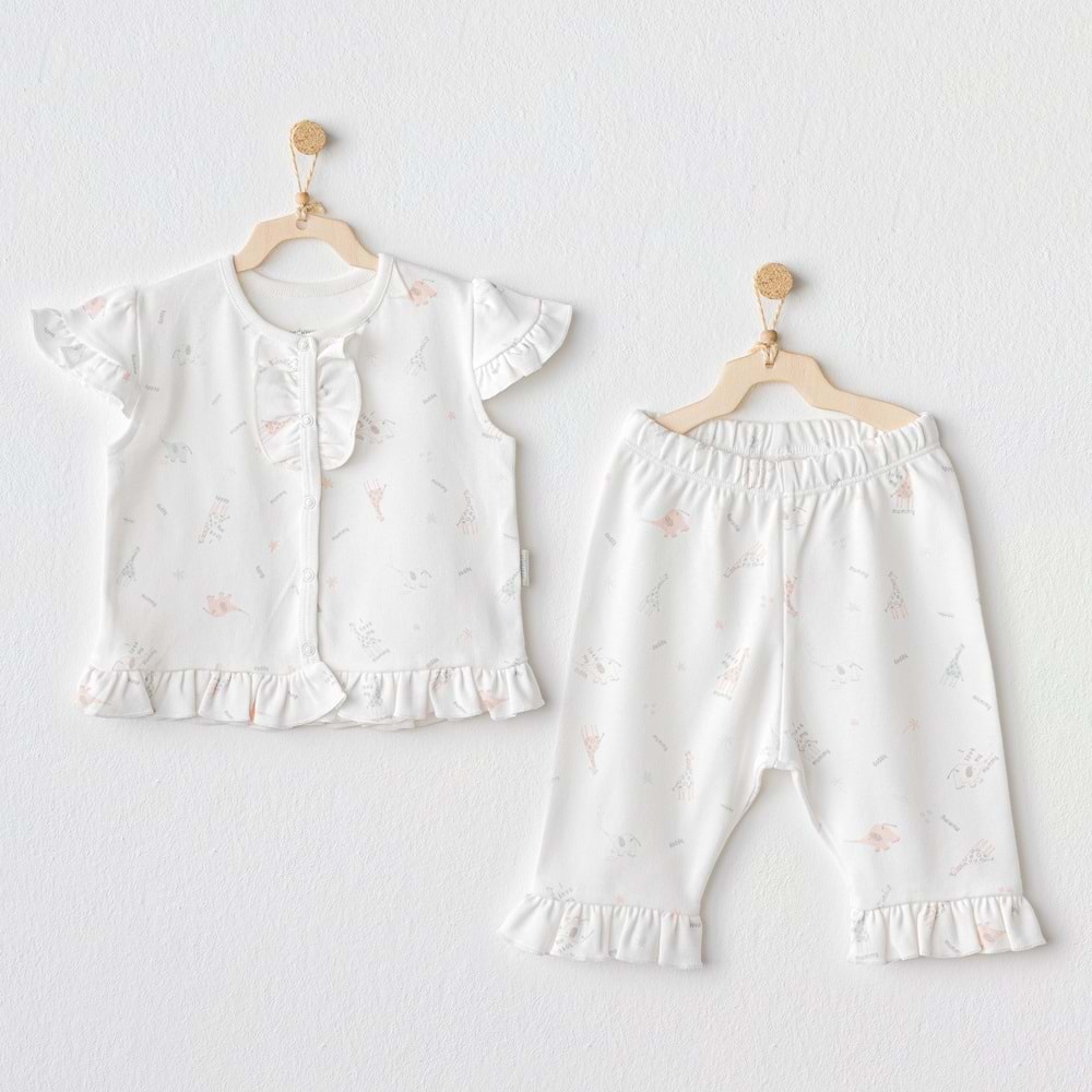 Andywawa Kız Bebek 2 Li Takım - Andywawa - ECRU - 1-3 AY - AC25511-ECRU-1-3 AY