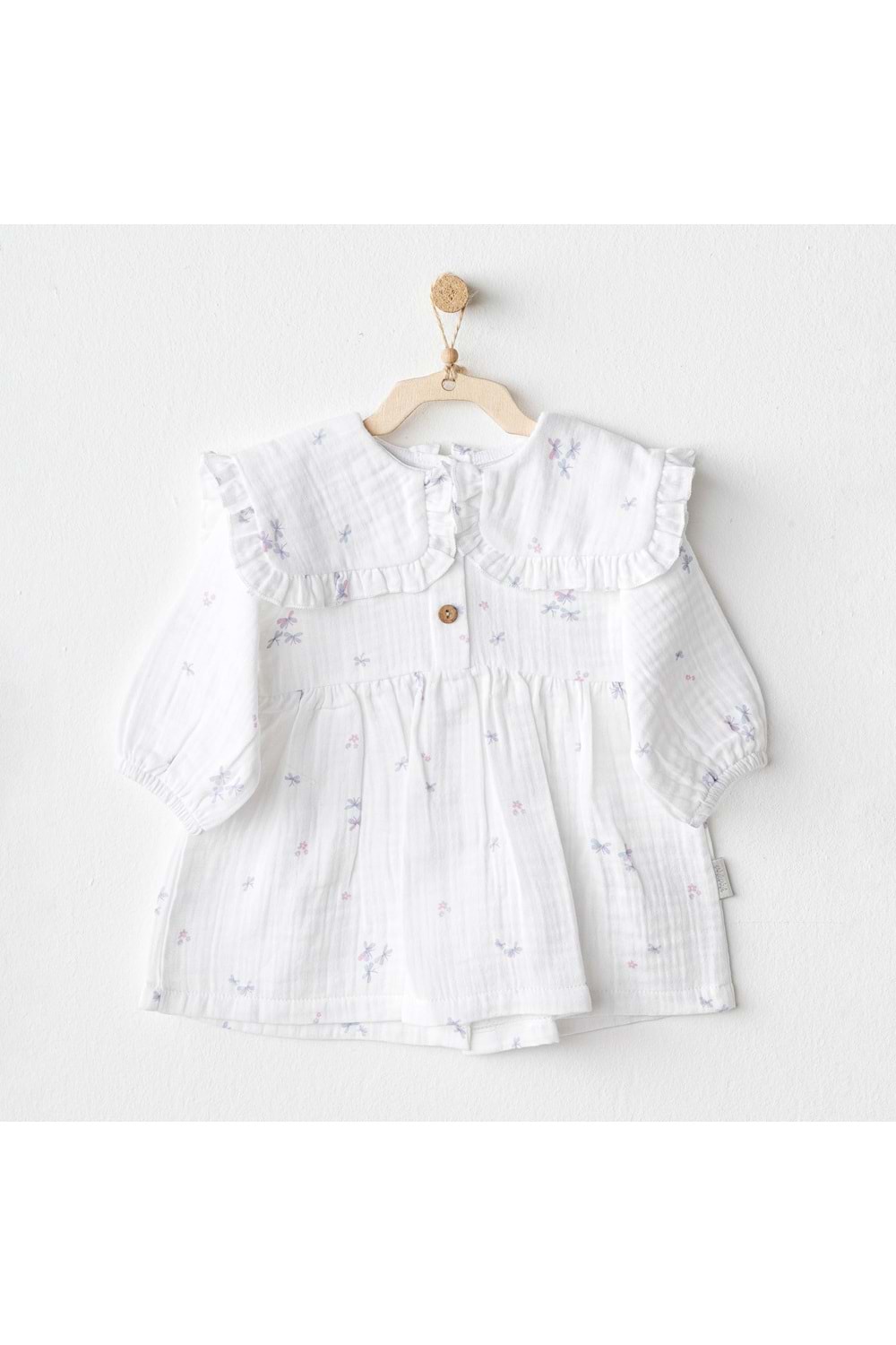 Andywawa Kız Bebek Müslin Elbise - Andywawa - BEYAZ - 1-3 AY - AC25585-BEYAZ-1-3 AY