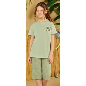 ELSİMA HAKİ KIZ ÇOCUK PİJAMA TAKIMI - ELSİMA - HAKİ - 8 YAŞ - B3137-HAKİ-8 YAŞ