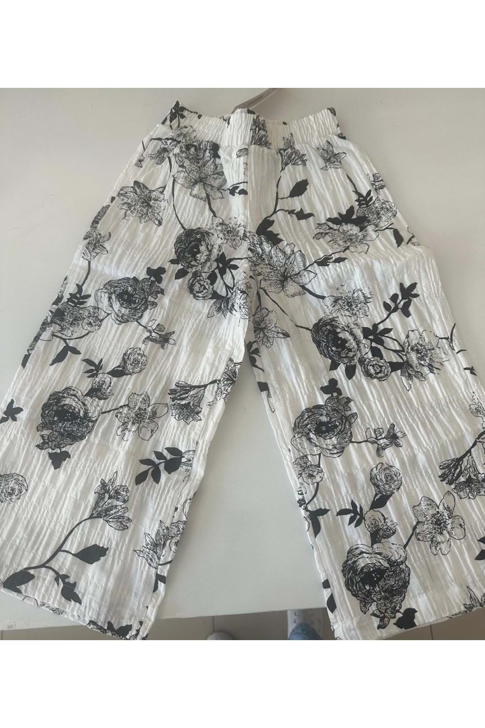 Desenli Garson Kız Dokuma Pantolon - Çikoby - BEYAZ - 13 YAŞ - CK50805-BEYAZ-13 YAŞ