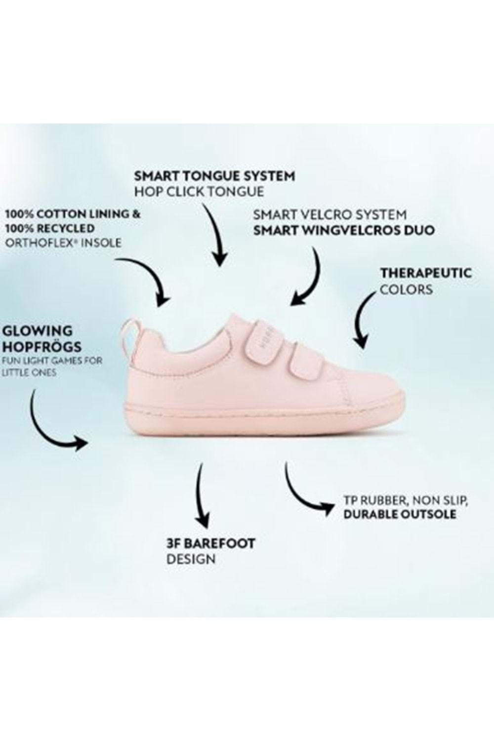 Hopfrög Çocuk Ayakkabısı Ayakkabısı (Vegan) - HOPFRÖG - PEMBE - 20 - Smart Walker Casual-PEMBE-20